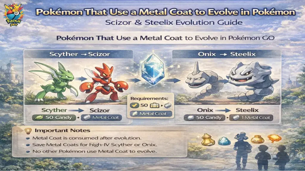 What uses a metal coat in pokemon go enolving