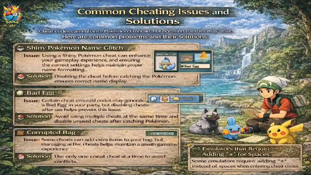 Common Cheating Issues and Solutions Cheat codes can enhance Pokémon Emerald