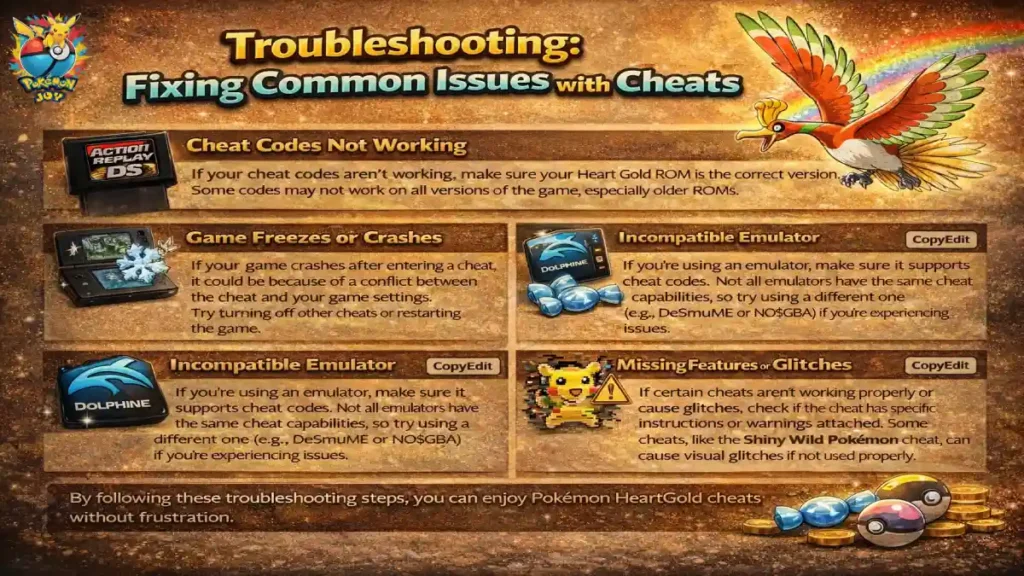 Troubleshooting Fixing Common Issues with pokemon heart gold nds cheats codes