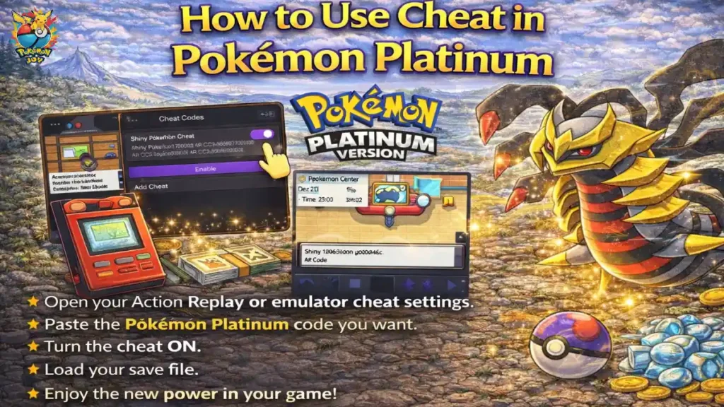 Pokemon Platinum Cheats Codes: Action Replay Codes for NDS 3 How to Use Cheat in Pokémon Platinum