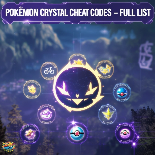 Pokemon Crystal Cheats Codes full list with smal pokemon