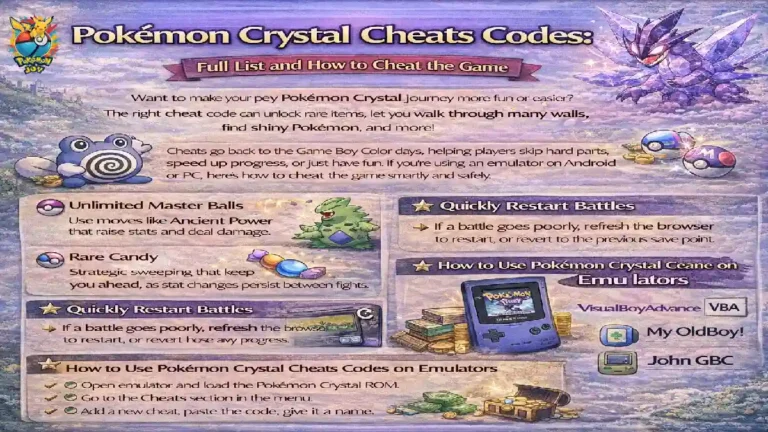 Home 324 Pokemon Crystal Cheats Codes Full List and How to Cheat the Game