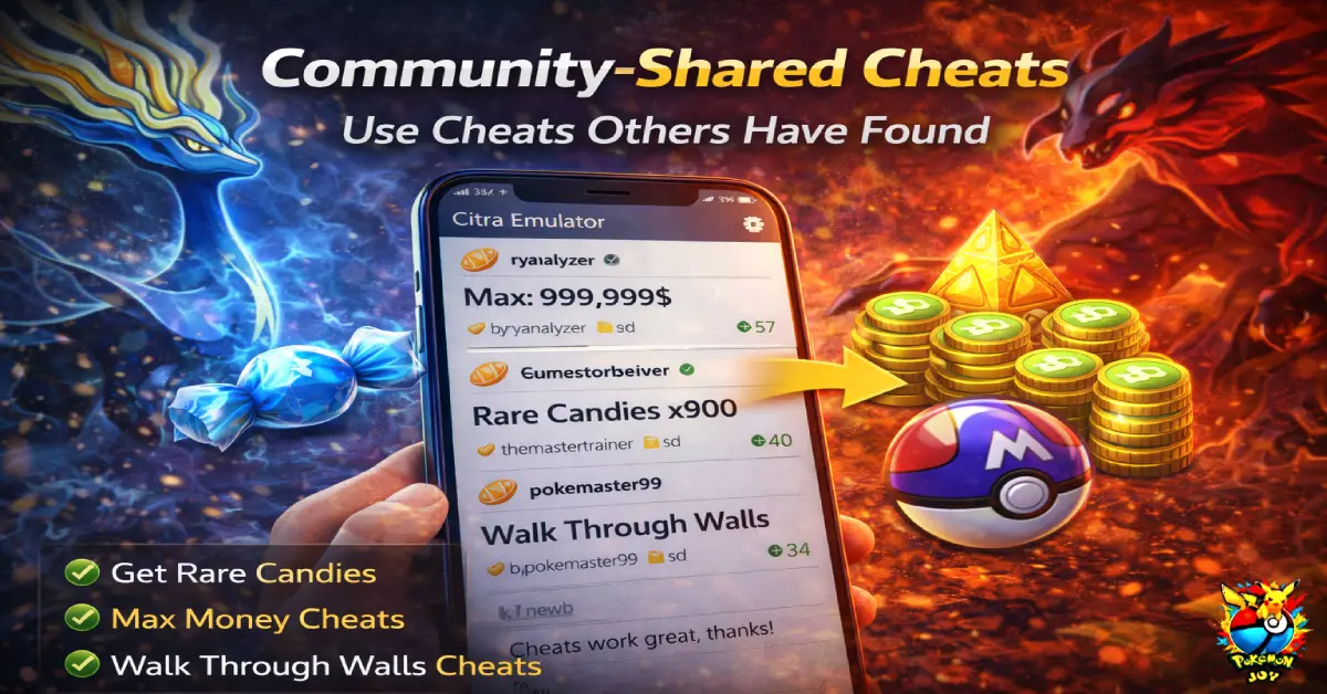 Pokemon X and Y cheat codes community list rare candy walk through walls