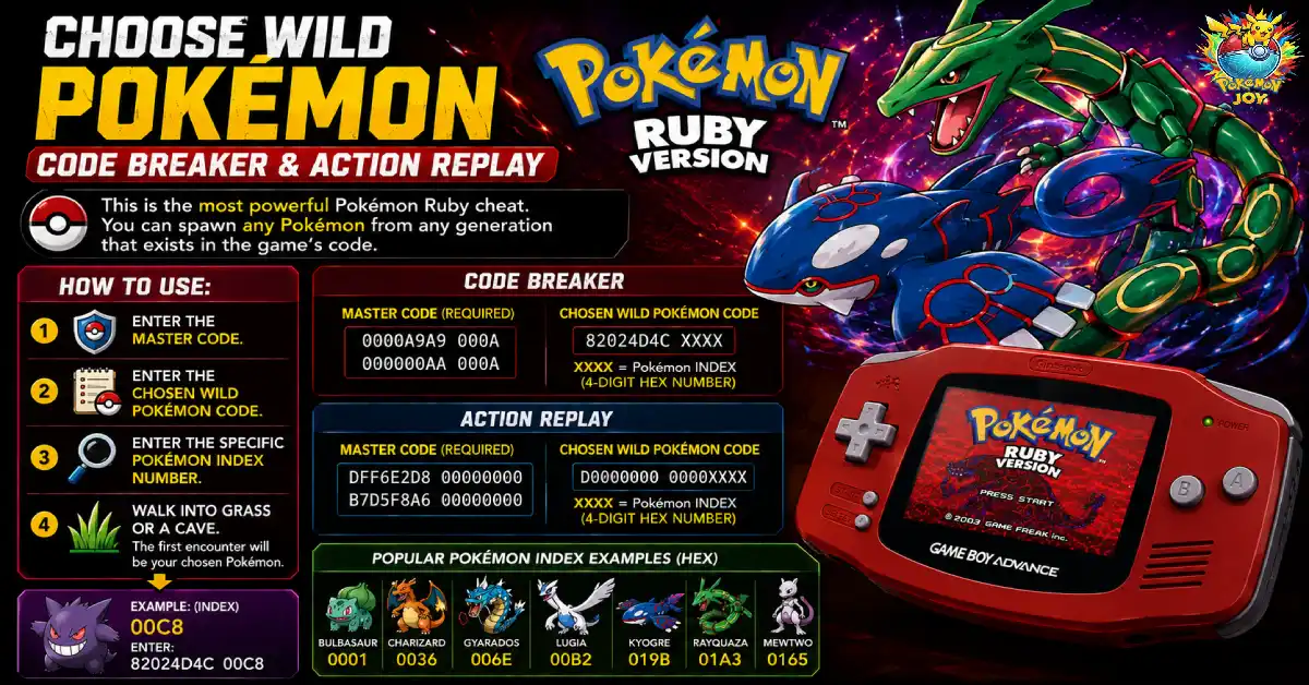 Choose Wild Pokémon (Code Breaker & Action Replay)