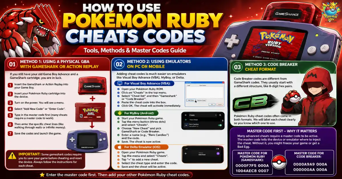 How to Use Pokémon Ruby Cheat Codes