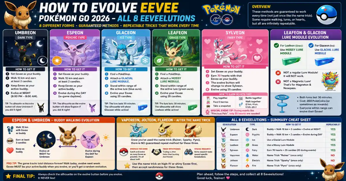 How to Evolve Eevee Pokémon Go 2026