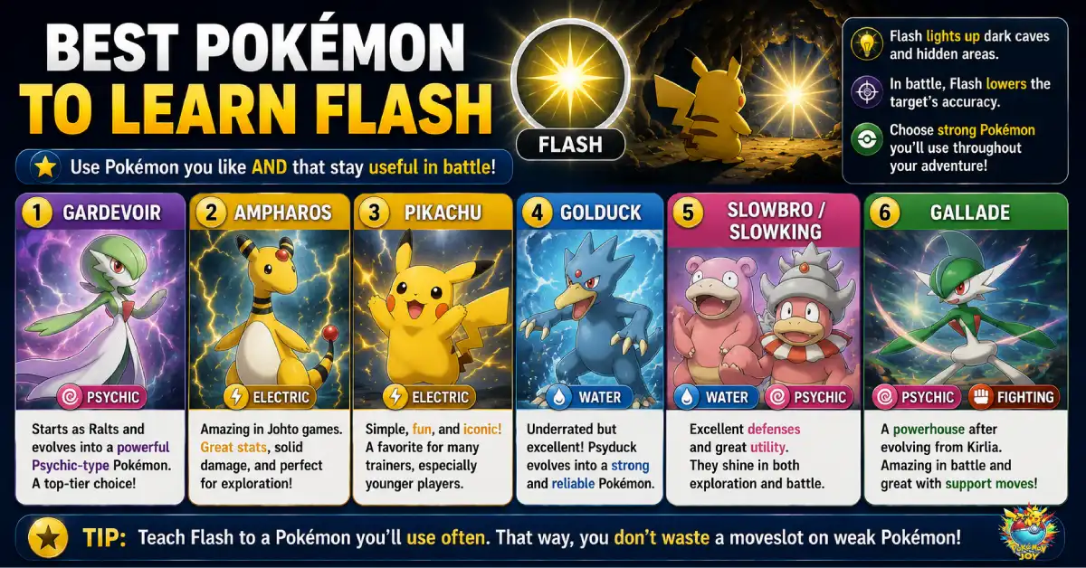 Best Pokemon to Learn Flash